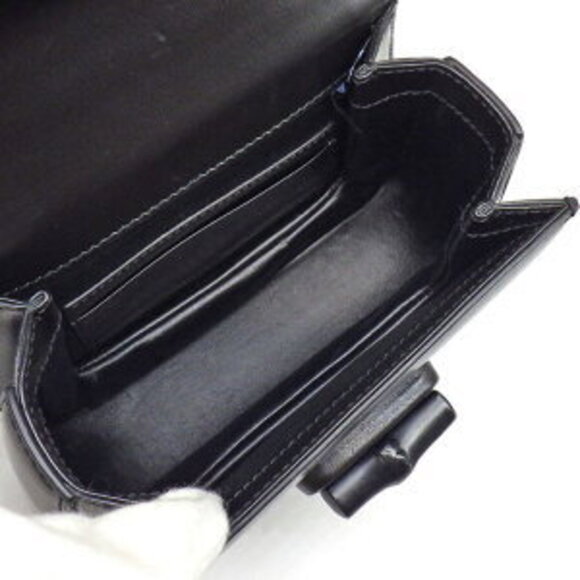 Gucci Bamboo 2way Shoulder Bag Black Leather - Picture 5 of 10